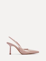 Linzi Light Pink Fling Slingback Court Style Heel Shoes - Image 3 of 4
