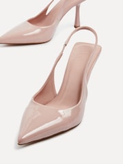 Linzi Light Pink Fling Slingback Court Style Heel Shoes - Image 4 of 4