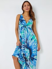 Roman Green Abstract Swirl Print Jersey Maxi Dress - Image 1 of 5