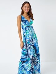Roman Green Abstract Swirl Print Jersey Maxi Dress - Image 2 of 5