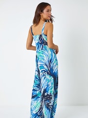 Roman Green Abstract Swirl Print Jersey Maxi Dress - Image 3 of 5