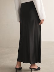 Black Satin Midi Skirt - Image 4 of 7