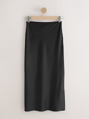 Black Satin Midi Skirt - Image 5 of 7