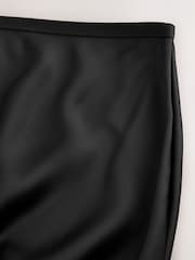 Black Satin Midi Skirt - Image 6 of 7