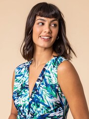 Roman Green Abstract Print Twist Front Maxi Dress - Image 5 of 5
