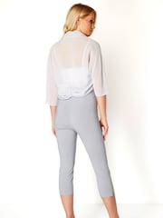 Roman Grey Ruched Hem Chiffon Jacket - Image 3 of 4