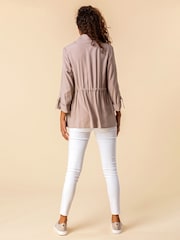 Roman Brown Tie Waist Longline Jacket - Image 2 of 4