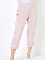 Roman Light Pink Petite Cropped Stretch Capri Trousers - Image 1 of 4