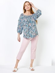 Roman Light Pink Petite Cropped Stretch Capri Trousers - Image 3 of 4