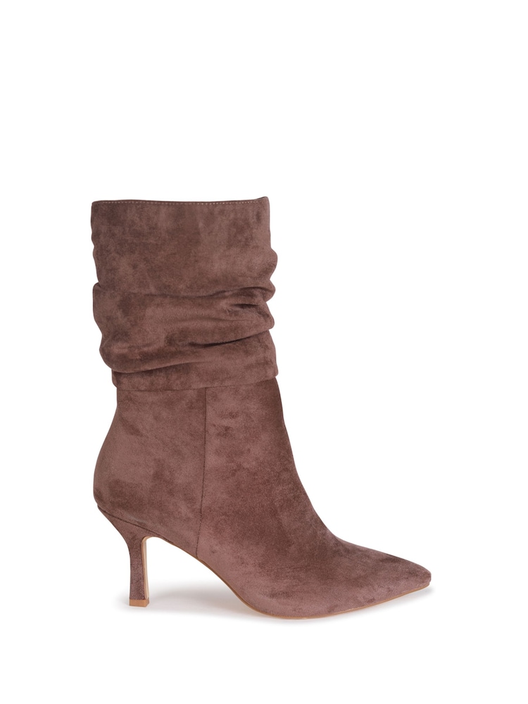 Linzi Brown Kiki Ruched Stiletto Pointed Toe Ankle Boots - Image 2 of 4