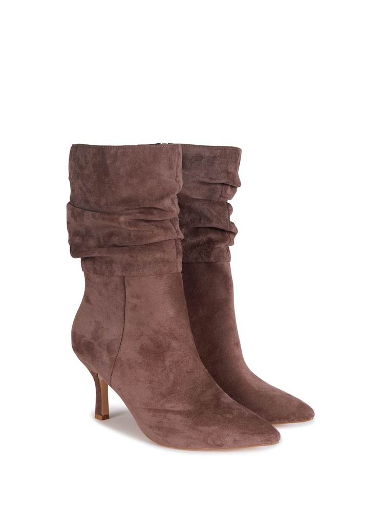 Linzi Brown Kiki Ruched Stiletto Pointed Toe Ankle Boots - Image 3 of 4