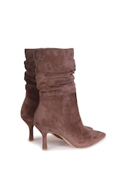 Linzi Brown Kiki Ruched Stiletto Pointed Toe Ankle Boots - Image 4 of 4