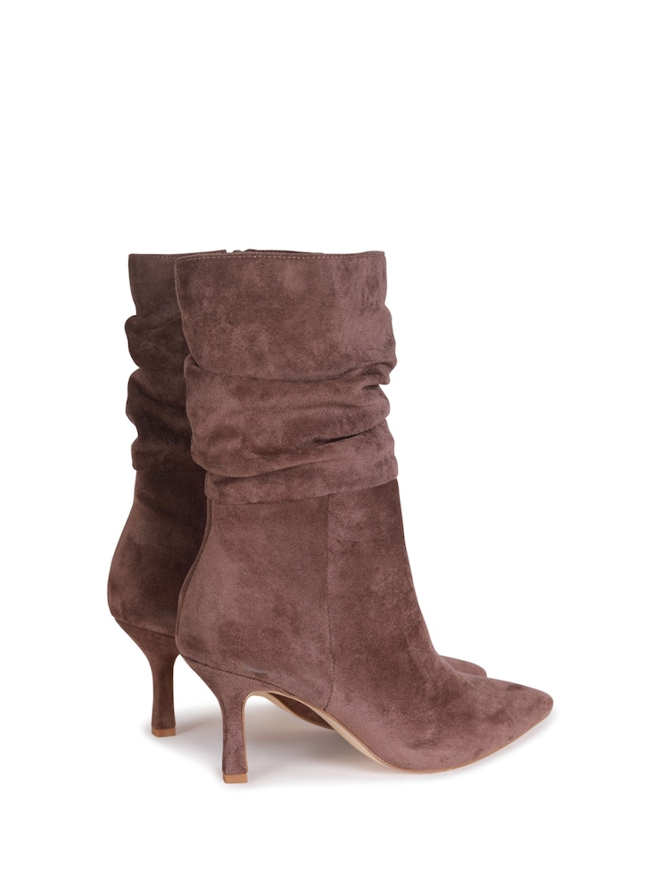 Linzi Brown Kiki Ruched Stiletto Pointed Toe Ankle Boots - Image 4 of 4