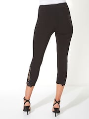 Roman Black Lace Insert Crop Stretch Trousers - Image 2 of 3