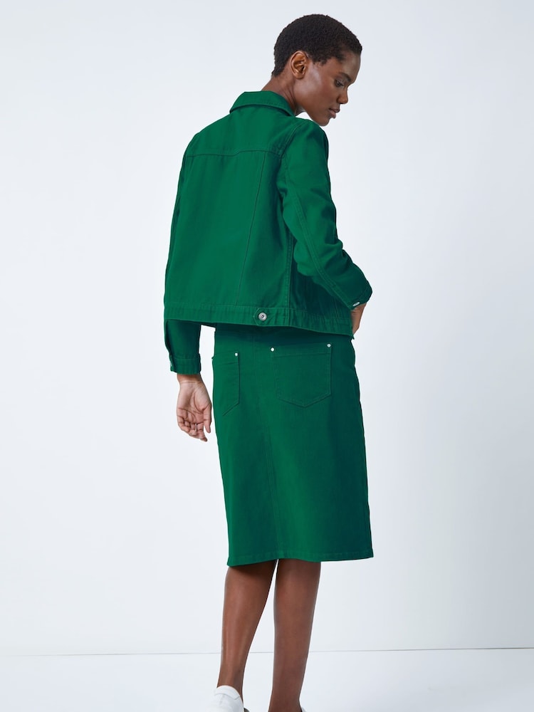 Roman Dark Green Denim Jacket - Image 3 of 5