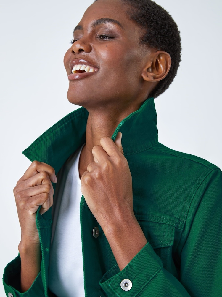Roman Dark Green Denim Jacket - Image 4 of 5