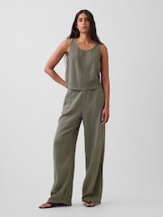 Gap Khaki Green Gauze Racer Shell Vest - Image 3 of 4