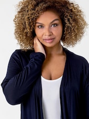 Roman Blue Curve Waterfall Front Jersey Cardigan - Image 4 of 4