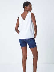 Roman White Tie Detail Strap Cami Top - Image 2 of 5
