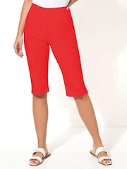 Roman Red Knee Length Stretch Shorts - Image 2 of 4