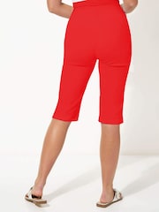 Roman Red Knee Length Stretch Shorts - Image 3 of 4