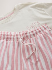 Pink/Cream Graphic Short Sleeve Pyjamas - Image 3 of 3