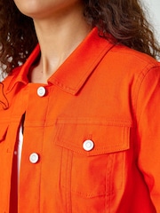 Roman Orange Stretch Denim Jacket - Image 4 of 5