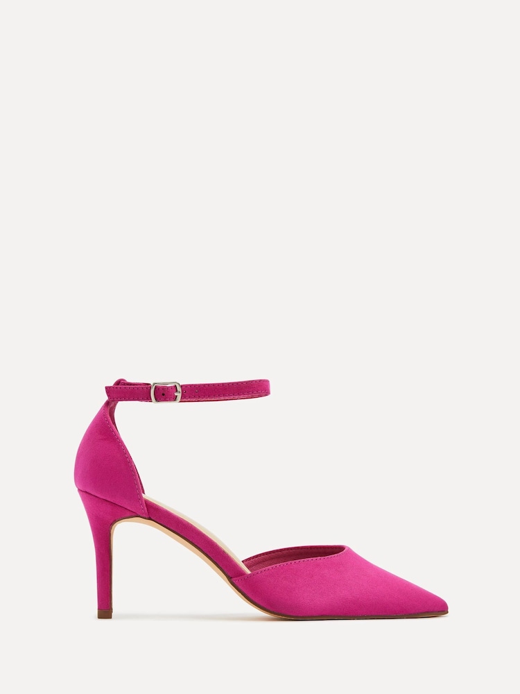 Linzi Pink Maci Stiletto Court Heels With Ankle Strap - Image 2 of 5