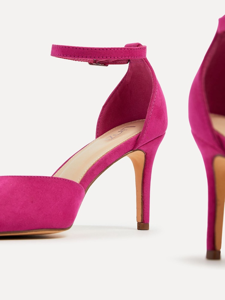 Linzi Pink Maci Stiletto Court Heels With Ankle Strap - Image 5 of 5