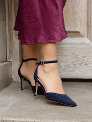 Linzi Blue Maci Stiletto Court Heels With Ankle Strap - Image 1 of 6