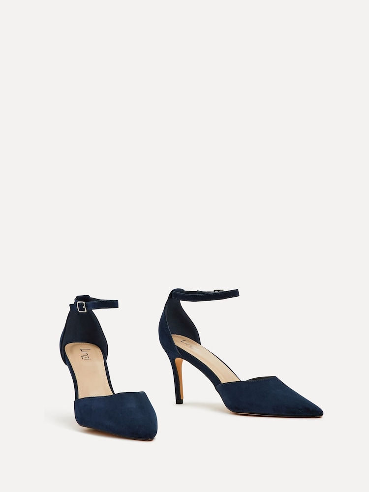 Linzi Blue Maci Stiletto Court Heels With Ankle Strap - Image 4 of 6