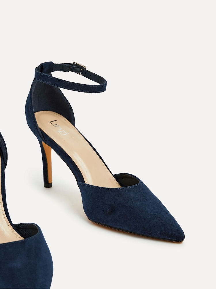 Linzi Blue Maci Stiletto Court Heels With Ankle Strap - Image 5 of 6
