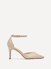 Linzi Cream Maci Stiletto Court Heels With Ankle Strap - Image 2 of 5