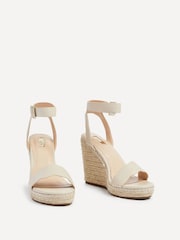 Linzi Cream Italy Rope Platform Wedges With Scalloped Edging - Image 3 of 5