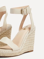 Linzi Cream Italy Rope Platform Wedges With Scalloped Edging - Image 4 of 5