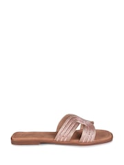 Dourado - Linzi Nevada Flat Sandals With Embellished Front Strap - Imagem 2 de 4