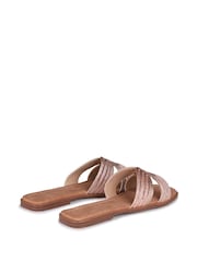 Dourado - Linzi Nevada Flat Sandals With Embellished Front Strap - Imagem 4 de 4