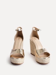 Linzi Gold Gracio Rope Platform Espadrille Wedges With Wrap Around Ankle sandals - Image 3 of 5