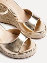 Linzi Gold Gracio Rope Platform Espadrille Wedges With Wrap Around Ankle sandals - Image 4 of 5