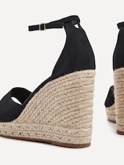 Linzi Black Gracio Rope Platform Espadrille Wedges With Wrap Around Ankle Strap - Image 5 of 5