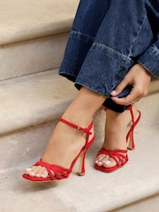 Linzi Red Serena Cut Out Stiletto Heeled Sandals - Image 1 of 5