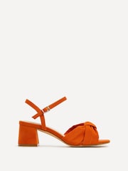 Linzi Orange Charlotte Block Heeled Sandals With Bow Front Detail - Image 2 of 5