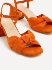 Linzi Orange Charlotte Block Heeled Sandals With Bow Front Detail - Image 4 of 5