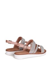 Linzi Silver Twinkle Embellished Strappy Flat Sandals - Image 4 of 4