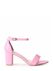 Linzi Pink FRANKIE Soft PU Open Toe Block Heels - Image 2 of 4