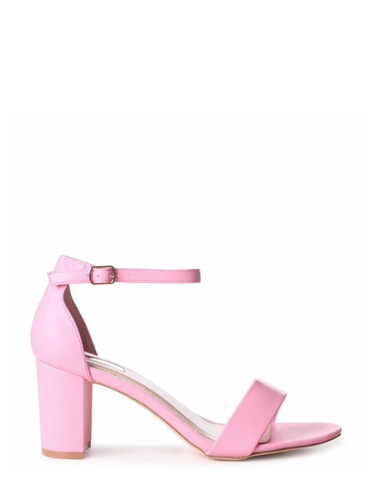Linzi Pink FRANKIE Soft PU Open Toe Block Heels - Image 2 of 4