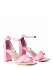 Linzi Pink FRANKIE Soft PU Open Toe Block Heels - Image 3 of 4