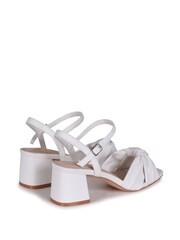 Linzi White Charlotte Flared Heels With Ankle Strap with Crossover Toe Strap - Image 4 of 4
