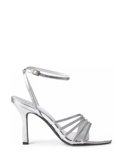 Linzi Silver Phoebe Open Toe Strappy Stiletto Heeled Sandals - Image 2 of 4