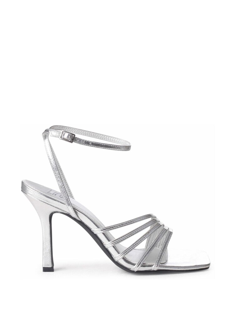Linzi Silver Phoebe Open Toe Strappy Stiletto Heeled Sandals - Image 2 of 4 Linzi Silver Phoebe Open Toe Strappy Stiletto Heeled Sandals - Image 2 of 4